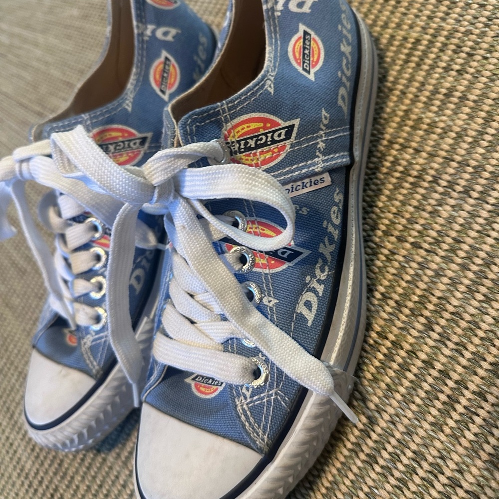 Dickies Kids Blue Canvas Logo Lace-Up Sneakers